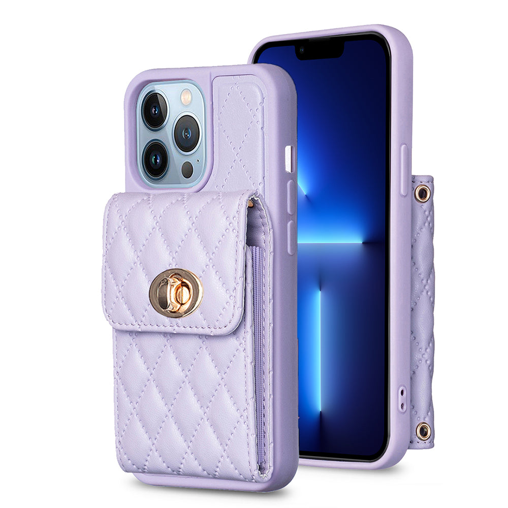 BF20 for iPhone 13 Pro 6.1 inch Card Holder Design Fall-proof Case PU Leather Coated TPU Phone Cover BF20 for iPhone 13 Pro 6.1 inch Card Holder Design Fall-proof Case PU Leather Coated TPU Phone Cover
